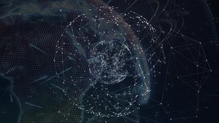 Wall Mural - animation of globe and network of connections