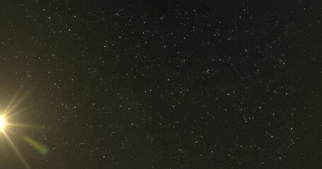 Wall Mural - Animation of glowing lights over night sky with stars