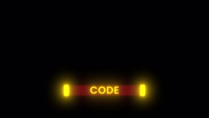 Code text animation with technology black background, futuristic hud animation digital
