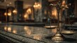 © Samar - Legal firm reception decorated with justice scale motif symbolizes professional image, fairness theme, ethics structure, law governance accountability compliance truth client assurance