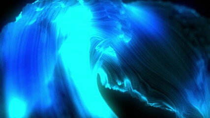 Wall Mural - animation of blue shapes changing over black background