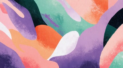 Wall Mural - Abstract Spring Background in Soft Colors and Fluid Shapes