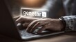 © danu - Person typing on laptop, searching 'genetar' on a virtual search bar