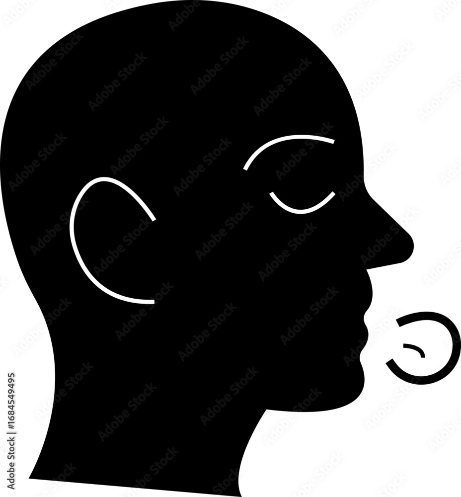Breathing Icon , Featuring Human Lungs, Airflow, Inhalation, Exhalation ...