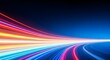 © ENDRA - Abstract streaks of colorful light trails on a dark blue background, representing speed and technology