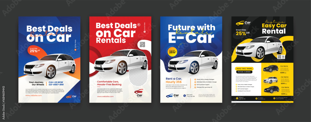 Car rental and automotive poster template Stock Vector | Adobe Stock