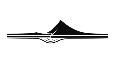 Wall Mural - abstract black mountain peak, minimalist landscape, modern art graphic design, simple nature illustr