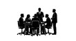 © Black_Studio - silhouette of businesspeople in meeting, corporate teamwork, office discussion, strategy session
