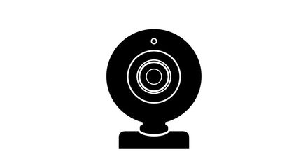 simple webcam icon, black silhouette, computer camera, video chat, streaming device