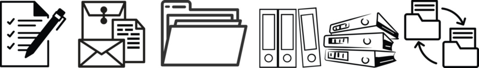 Folder icon set. Documents directory. Desktop icons. My computer PC shortcut signs. System software and devices. New eleven inspired vector illustrations.Document symbol icon for website design.
