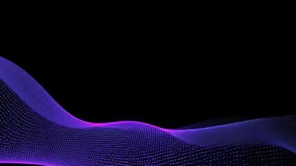 Abstract purple wave pattern on a black background