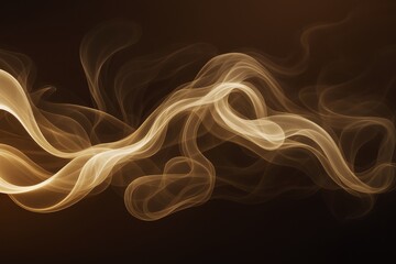 Wall Mural - Abstract glowing light waves swirling on a dark background forming a smooth luminous motion in golden tones for a modern dynamic design concept.