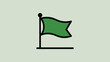© Zaheer - A simple illustration of a green flag with a black outline and pole on a light background color