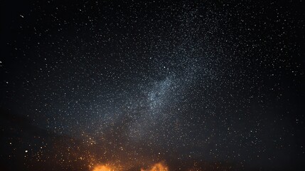 Wall Mural - Sparkling Night Sky with Fireworks and Glimmering Stars