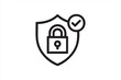 © ALI - Shield with padlock and check mark cybersecurity icon