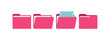 © rochmuch - Folder icon set in pink. This comprehensive vector collection includes closed, open, and document folder icons, perfect for web and user interface design