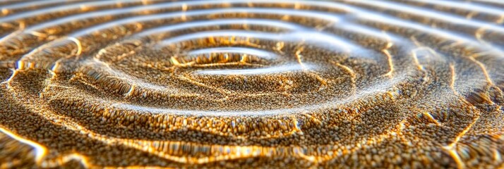 Wall Mural - captivating water ripples on sand texture with light patterns creating organic rhythmic forms