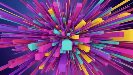 Abstract colorful background with geometric shapes creating vibrant burst effect; background, abstract, colorful, geometric, shapes, vibrant, burst