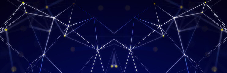 Wall Mural - Polygonal background with dots and lines. Network connection structure. Science and technology. 3d