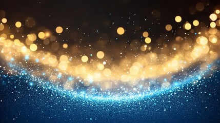 Enchanting bokeh effect with radiant light, brilliant hues, and celestial spheres in shimmering gold