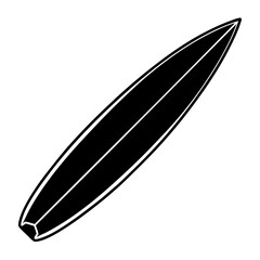 Surfboard icon silhouette and line on white background
