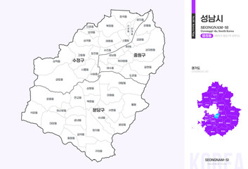  경기도 성남시 법정동 윤곽선 지도