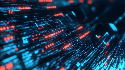 Big data stream flowing with code programming language in cyberspace
