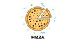 © Riyal - Vector illustration of slice of pepperoni pizza with colorful confetti