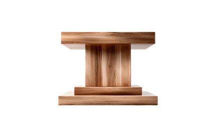 Wooden speaker stand or pedestal with textured grain, cut out transparent