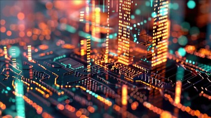 Wall Mural - Vibrant Cyber City at Night