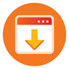 Download icon with orange arrow