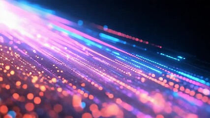 Abstract data stream flowing across cyberspace background
