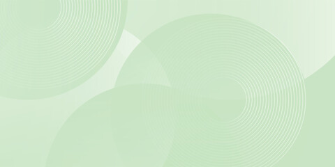 Wall Mural - Minimalist soft Abstract Background in Gradient green and white Tones with Circles. Circle effect style geometric, abstract background.