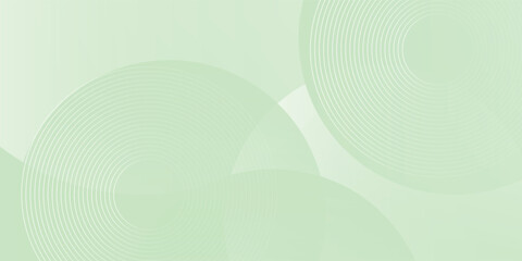 Wall Mural - Minimalist soft Abstract Background in Gradient green and white Tones with Circles. Circle effect style geometric, abstract background.