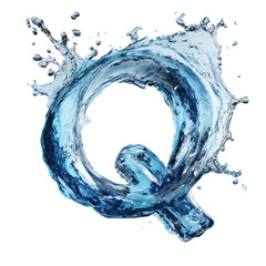 Wall Mural - Liquid letter Q creation, aqueous alphabet, water-formed typography with transparent effect,