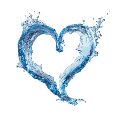 Wall Mural - Fluid Embrace A Heart-Shaped Cascade of Water Displaying Pureness and Tranquility Isolated