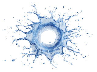 Wall Mural - Dynamic water collision capturing a mesmerizing crown-shaped splash on clear backdrop