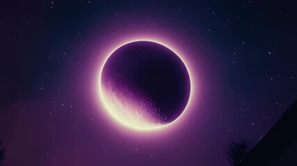 Wall Mural - eclipse over night sky
