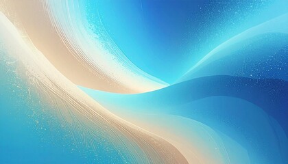 Wall Mural - abstract background luminous blue and beige waves