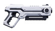 © Abdul - Futuristic white gun blaster weapon sci fi pistol firearm concept design illustration render for games 3d on transparent background