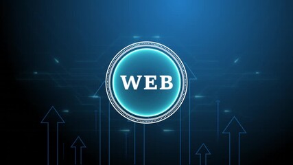 WEB - Search Engine Optimization. seo concept head up display (HUD UI) panel and futuristic technology background o animation.