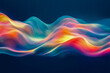 © PhotoProd - Abstract vibrant flowing colorful waves with smooth gradient lines on dark blue background modern digital art motion graphic design concept.