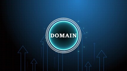 Domain Optimization background.seo concept head up display (HUD UI) panel and futuristic technology background o animation.