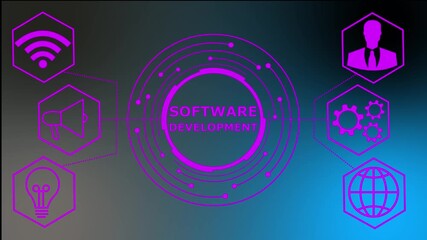 Modern software development concept. business technology virtual screen background. performance metrics, and business insights from large data sets ,network , business ,technology concept 4k..,,