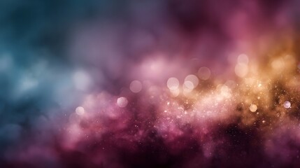 Wall Mural - a vivid abstract background featuring soft focus bokeh lights and sparkling particles across a color