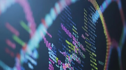 Programming code forming abstract shapes on digital display
