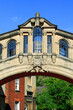 Bridge of Sighs across New College Street in Oxford Oxfordshire England UK connecting the buildings of Oxford University Hertford College, travel stock photo image