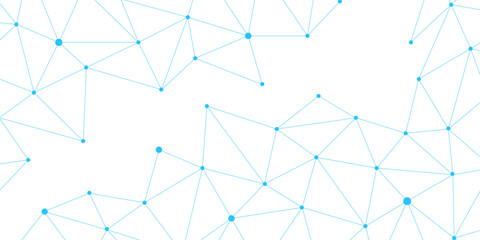 Blue network. futuristic connection technology background with dots and lines for desktop. Structure molecule and communication. Template for science and technology presentation, Vector illustration.	