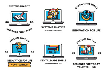 A set of six icons for smart devices