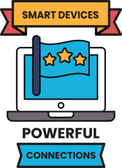 Wall Mural - A laptop with a flag on it and the words 